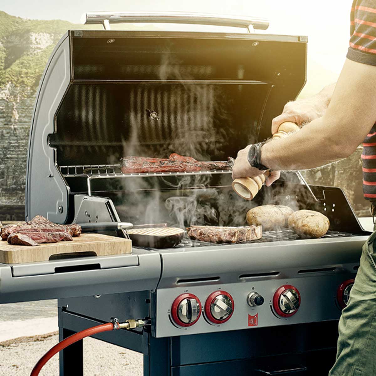 BARBECOOK Gas BBQ Spring 350 with Side Burner - WoodandGas