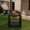 KJ Fire Bowl with Legs & Log Grate Black - Image 7