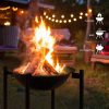 KJ Fire Bowl with Legs & Log Grate Black - Image 9