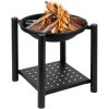 KJ Fire Bowl with Legs & Log Grate Black