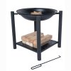 KJ Fire Bowl with Legs & Log Grate Black - Image 5