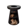 KJ Fire Bowl with Wood Storage Black - Image 3