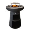 KJ Fire Bowl with Wood Storage Black