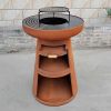 KJ Fire Bowl with Wood Storage Corten Rusty - Image 4