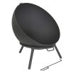 KJ Fire Pit Bowl with Log Grate Metal Carbon Black