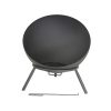 KJ Fire Pit Bowl with Log Grate Metal Carbon Black - Image 3