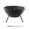 KJ Fire Pit Bowl with Log Grate Metal Carbon Black - Image 4