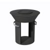 KJ Fire Pit with Wood Storage & Handles Black - Image 2
