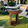KJ Fire Pit with Wood Storage & Handles Corten Rusty - Image 6