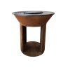 KJ Fire Pit with Wood Storage & Handles Corten Rusty