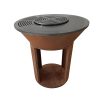 KJ Fire Pit with Wood Storage & Handles Corten Rusty - Image 3