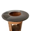 KJ Fire Pit with Wood Storage & Handles Corten Rusty - Image 4