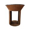 KJ Fire Pit with Wood Storage & Handles Corten Rusty - Image 5