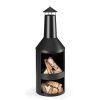 KJ Wood Fire Outdoor Chimenea with Log Grate Black