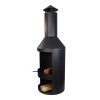 KJ Wood Fire Outdoor Chimenea with Log Grate Black - Image 4