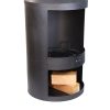 KJ Wood Fire Outdoor Chimenea with Log Grate Black - Image 5