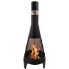 KJ Wood Fire Outdoor Chimenea with Stick Grid Black