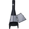 KJ Wood Fire Outdoor Chimenea with Stick Grid Black - Image 3