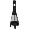 KJ Wood Fire Outdoor Chimenea with Stick Grid Black - Image 5