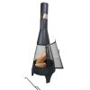 KJ Wood Fire Outdoor Chimenea with Stick Grid Black - Image 7