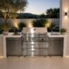 OUTDOOR Gas BBQ Grill 601 White Granite 1 Side with Sink - Image 2