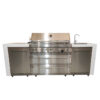 OUTDOOR Gas BBQ Grill 601 White Granite 1 Side with Sink
