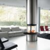 TRAFORART SPAIN Wood Fire Central Diamante Inox with Glass