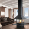 TRAFORART SPAIN Gas Fire Central Vulcano Black
