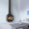 TRAFORART SPAIN Wood Fire Frontal Ariadna With Glass Black