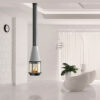 TRAFORART SPAIN Wood Fire Central Arlete 121 With Glass White