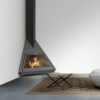 TRAFORART SPAIN Wood Fire Foxi Corner Black Wall Mounted