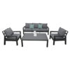 NB Sofa 3+1+1+T-Grey Frame-XN2159-Dark Grey