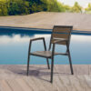 APK Aluminium Chair Black Frame + Brown Polywood 60x67 - Image 5