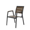 APK Aluminium Chair Black Frame + Brown Polywood 60x67