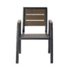 APK Aluminium Chair Black Frame + Brown Polywood 60x67 - Image 3