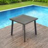 APK Table 80x80 Aluminium Black Frame + Grey Polywood - Image 4