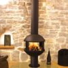 FOCUS FRANCE Wood Fire Central Agorafocus 630 Black On Base