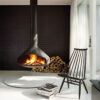 FOCUS FRANCE Wood Fire Central Ergofocus Rotating Black