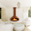 FOCUS FRANCE Wood Fire Frontal Paxfocus Outdoor Rusted Steel