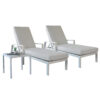 NB 2 Sun Loungers+Table White Frame A15700 L.Grey