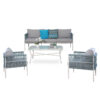 NB Sofa Set - White - Light Grey - (TT-084-8) Blue