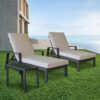 NB 2 Sun Loungers+Table Grey Frame Beige 220312-3 - Image 2