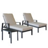 NB 2 Sun Loungers+Table Grey Frame Beige 220312-3