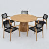President Table & Bergen Teak Rope Chair Black - Image 2