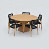President Table & Bergen Teak Rope Chair Black