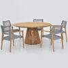 President Table & Bergen Teak Rope Chair Grey - Image 2