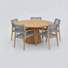 President Table & Bergen Teak Rope Chair Grey