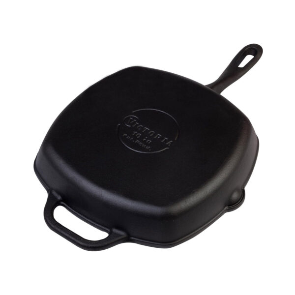 Victoria 10" Cast Iron Square Grill Pan - Thumbnail 2